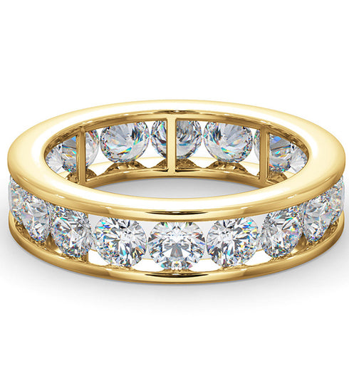 Mens 3ct H/Si Diamond 18K Gold Full Band Ring